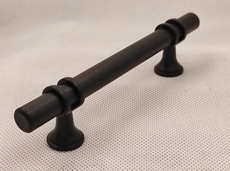 TBar Circular Cabinet Door and Drawer Handles 128mm Black Carousel 1