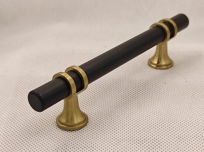 TBar Circular Cabinet Door and Drawer Handles 192mm Black/Brushed Brass Carousel 1