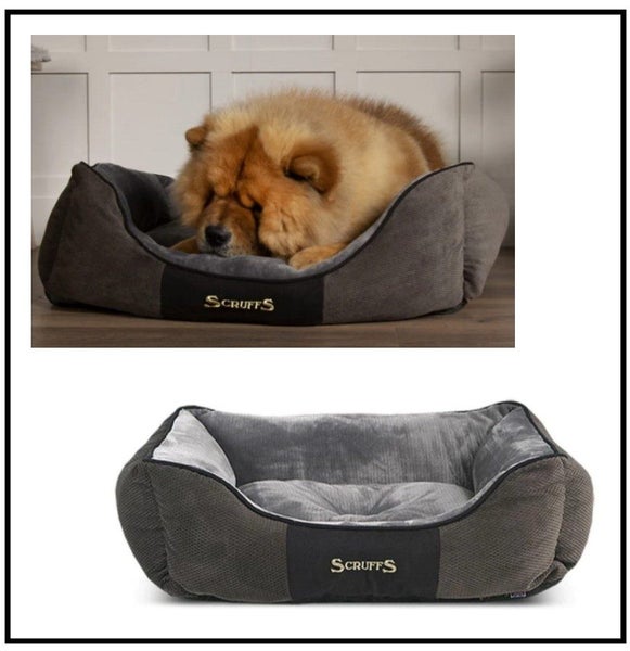 DOG BED SCRUFFS CHESTER BOX BED XL 90 X 70CM GRAPHITE Carousel 1