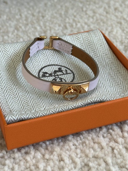 Hermes Mini Rivale Bracelet - Mauve Pale Carousel 1