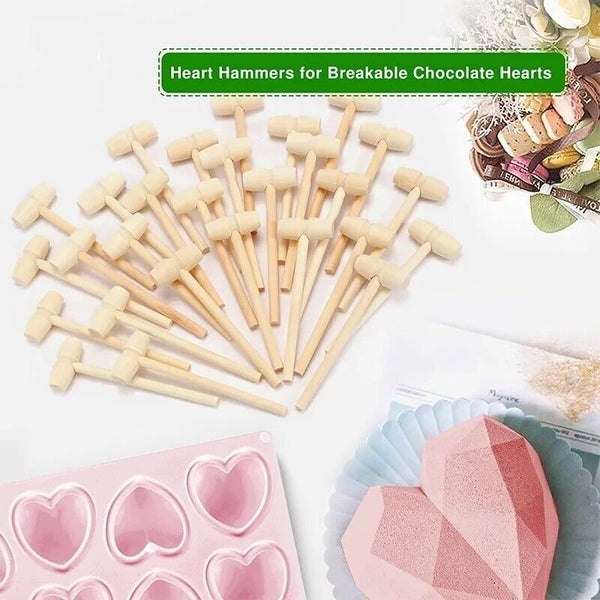 20X Wooden Mini Hammer Mallet Kids Flat Head Toy Carving DIY Ornaments Toy Carousel 1
