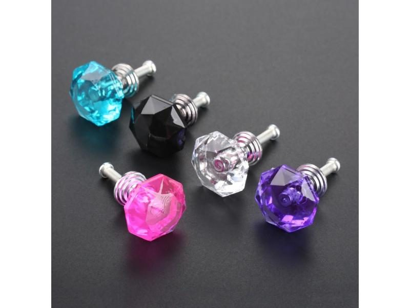 24mm Diamond Crystal Cabinet Door Furniture Knobs Transparent Mini Carousel 2