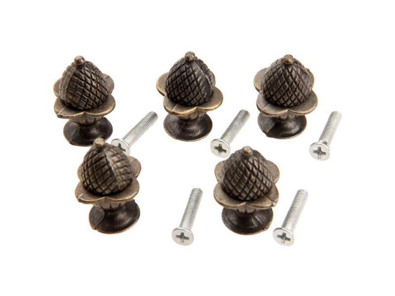 5pcs Metal Handle Pull Knob 30*23mm Antique Bronze Single Hole Screw Drawer Carousel 1
