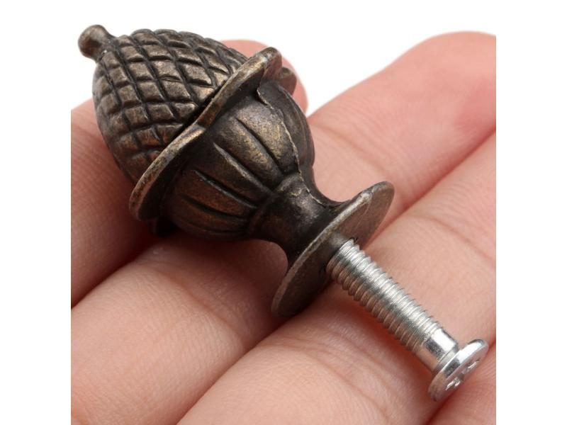 5pcs Metal Handle Pull Knob 30*23mm Antique Bronze Single Hole Screw Drawer Carousel 2