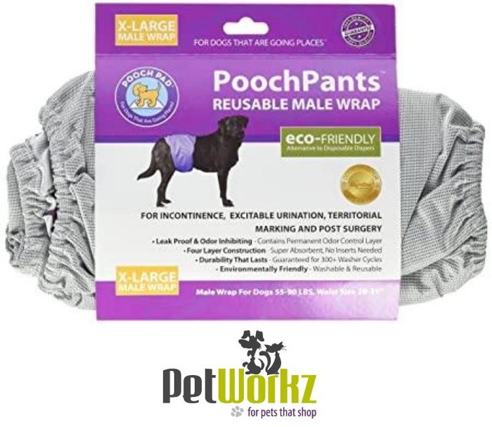DOG BELLY BAND POOCHPANTS PROTECTIVE PANTS MALE XTRA LARGE Carousel 2