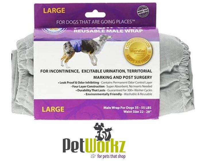 DOG BELLY BAND BY POOCHPANTS PROTECTIVE PANTS MALE LARGE Carousel 2