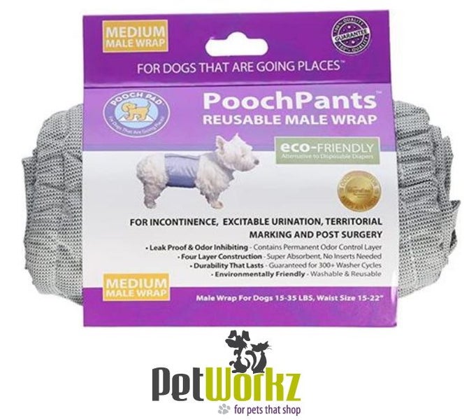 DOG BELLY BAND POOCHPANTS PROTECTIVE PANTS MALE MEDIUM Carousel 2