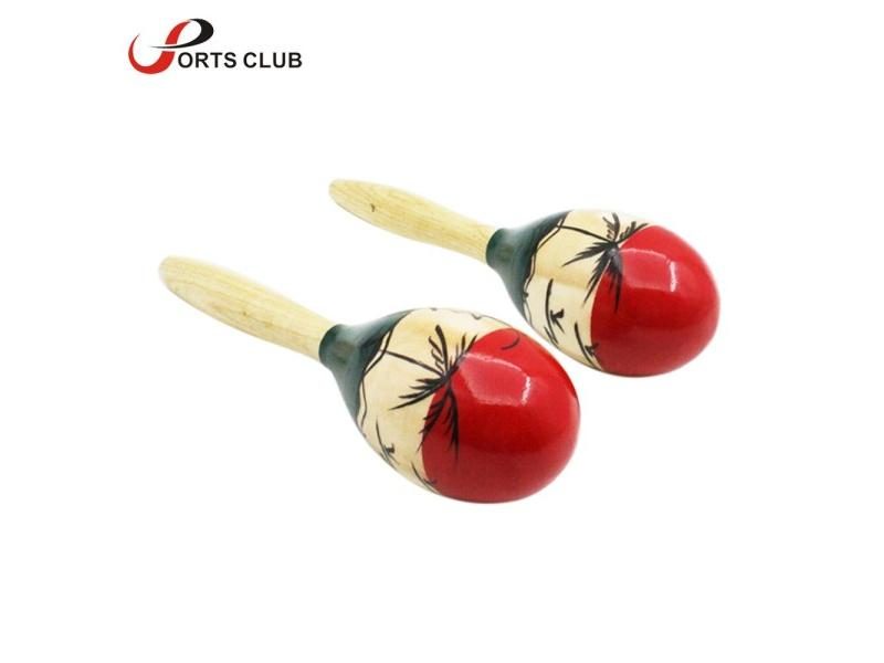 Pair Of Wooden Large Maracas Rumba Shakers Rattles Sand Hammer Percussion Carousel 1