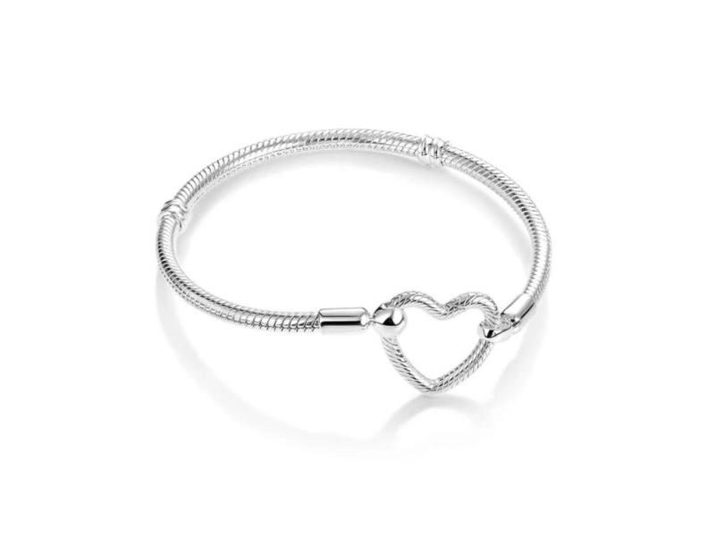 925 Sterling Silver Moments Snake Chain Leather Charm Bracelet Fit Original Carousel 1