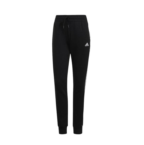 4 x Womens Adidas Essentials French Terry Logo 3-Stripes Black/ White Pants Carousel 1
