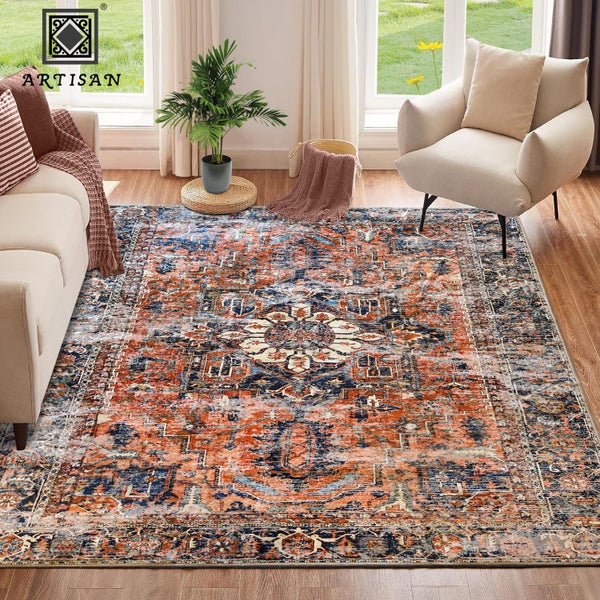 Vintage Floor Mat Rugs 160x 230cm MACHINE WASHABLE Carousel 1