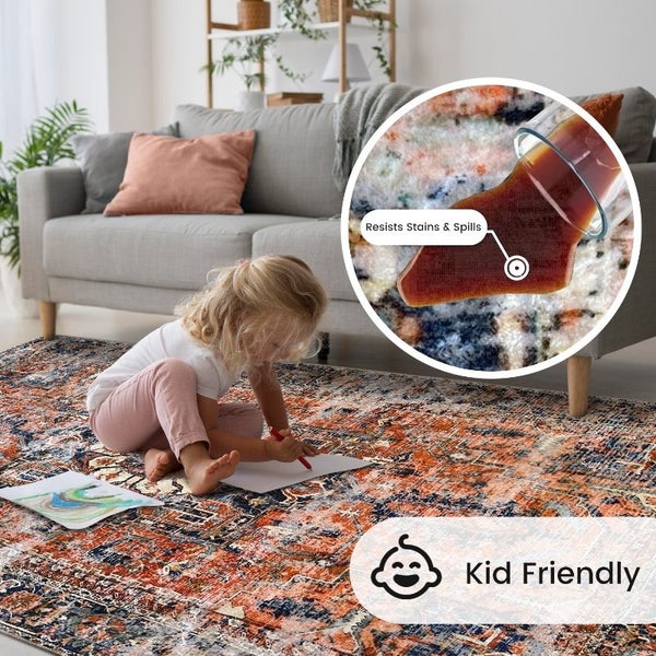 Vintage Floor Mat Rugs 160x 230cm MACHINE WASHABLE Carousel 8