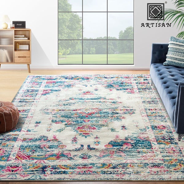 Vintage Floor Mat Rugs 160x 230cm MACHINE WASHABLE Carousel 1