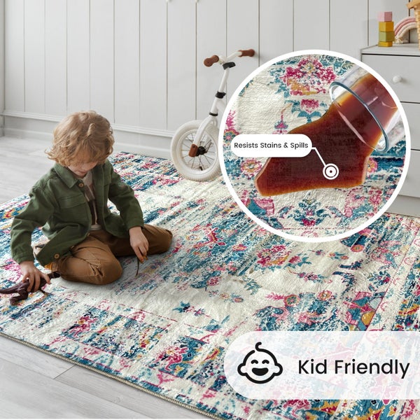 Vintage Floor Mat Rugs 160x 230cm MACHINE WASHABLE Carousel 8