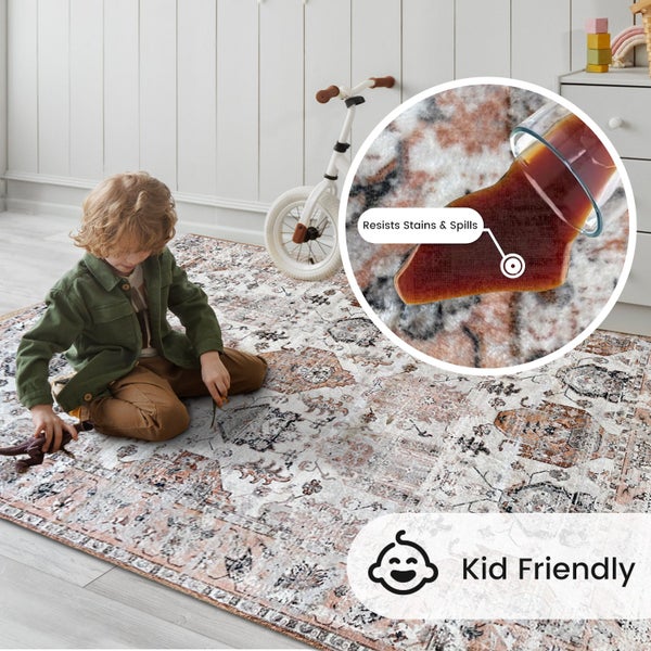 Vintage Floor Mat Rugs 160x 230cm MACHINE WASHABLE Carousel 8