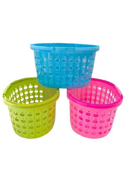 1 Pc Plastic Storage Pegs Basket Random Colors 25.5 x 19.5 x 15.5 cm Carousel 1