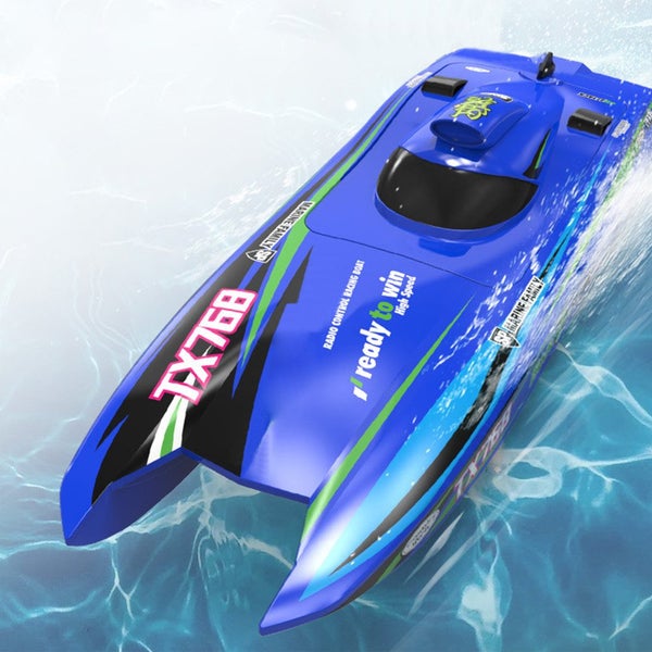 TX768 Super Dino 2.4GHz Rc Jet Boat 30km/h Brushless Turbojet Speedboat [Blue] Carousel 2