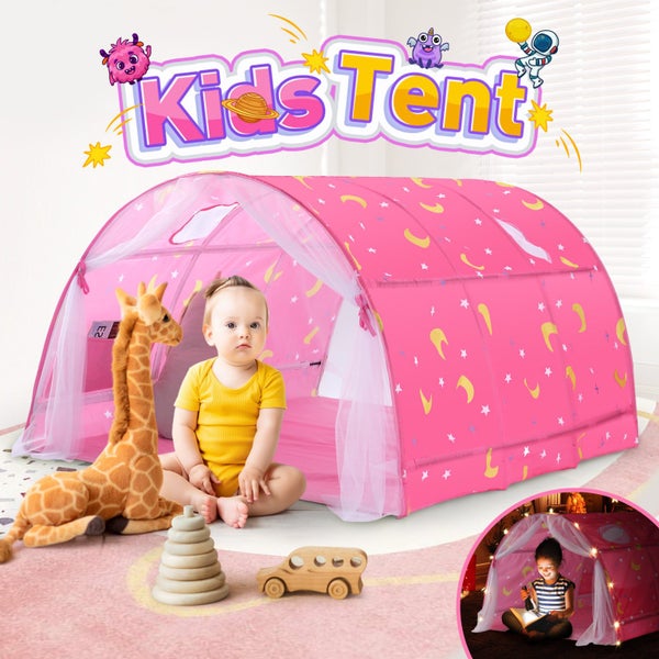 Playhouse Tent Portable Stars Bed Kids Play Game House Cottage DIY Sleeping Carousel 1