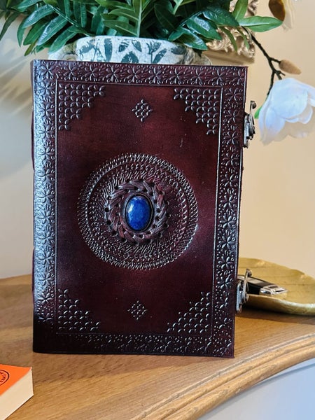 Blue Stone Chakra Leather Journal Carousel 1