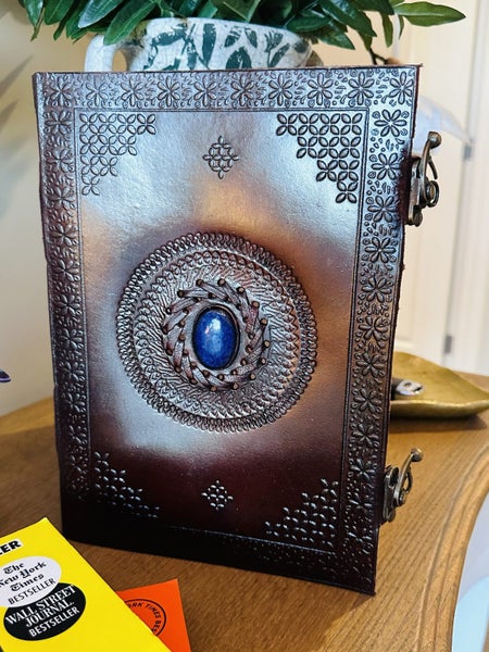 Blue Stone Chakra Leather Journal Carousel 4