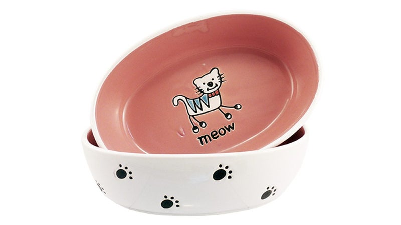 Silly Kitty Bowl Oval - Pink ^17cm Carousel 1