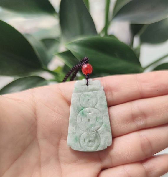 (100% Natural Jade) Green Jade Pendant Necklace NGS5SH-48 Carousel 1