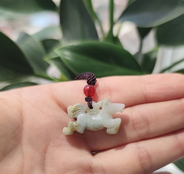 (Authentic Burmese Jadeite) Horse Jade Pendant Natural Grade A NGS5SH-52 Carousel 2