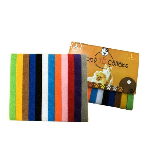 12x Pet ID Bands Kitten Tags Whelping Puppy Dog Identification Tags Collar Carousel 11