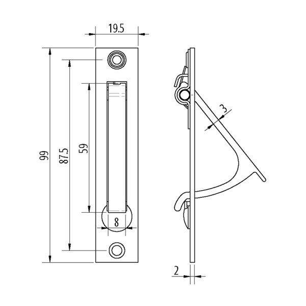 Lockwood Vivid Cavity Sliding Edge Pull 99mm - Availabble in Various Finishes Carousel 3