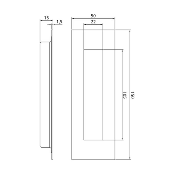Lockwood Vivid Sliding Flush Pull Single 150mm - Available in Various Finishes Carousel 3