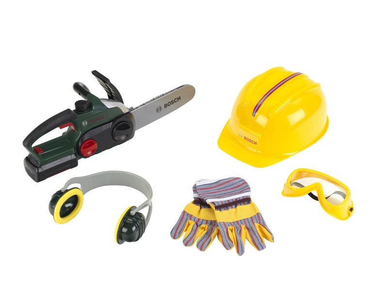 Theo Klein Bosch Toy Chainsaw, Helmet & Accessories Carousel 1