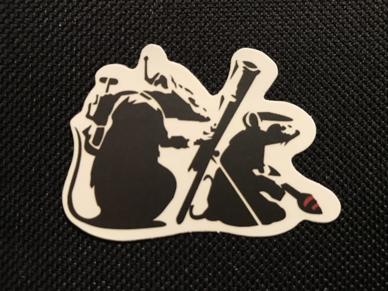 ** BANKSY ART ** 1 x Sticker - ‘Army Rats’ (5.5cm) Carousel 1