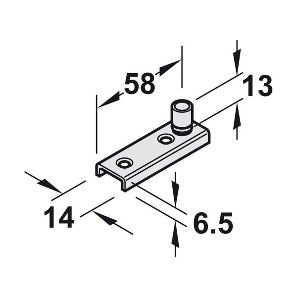 Hafele Slido D-Line11 Floor Guide Roller for U Shaped Track 940.42.032 Carousel 2