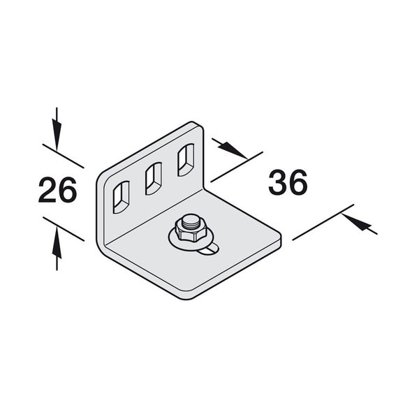 Hafele Slido D-LI11 Mounting Bracket with Screw and Nut Steel 940.42.061 Carousel 2