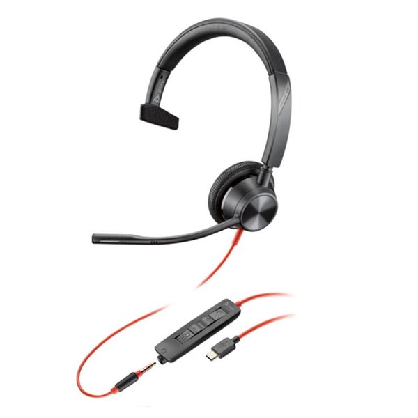 Poly Blackwire 3315 USB-C Mono Headset - Monaural, 3.5mm Plug, USB-C/A Adapte... Carousel 1