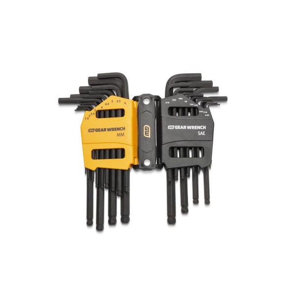 GearWrench 26 Piece SAE/Metric Ball End Long Arm Hex Key Set 83505 Carousel 1