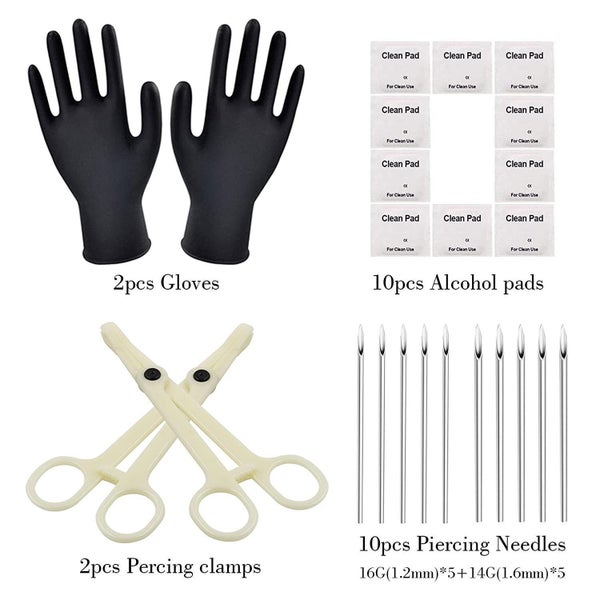 Professional Body Piercing Kit Tool Ear Lip Tongue Nose Navel Nipple Ring Carousel 7