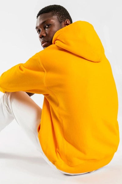 Champion Unisex Reverse Weave C Logo Hoodie in Gold Carousel 2
