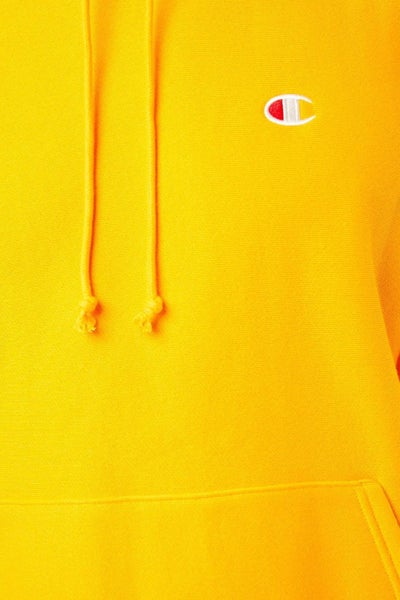 Champion Unisex Reverse Weave C Logo Hoodie in Gold Carousel 3