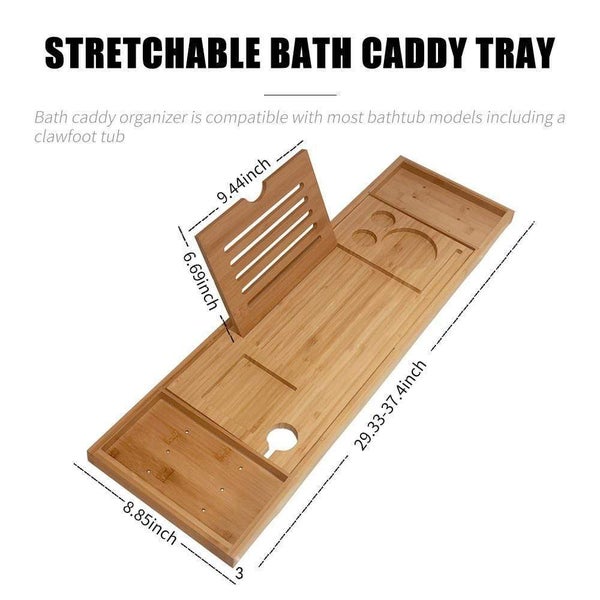 Hod Health & Home Bamboo Bathtub Tray Luxury Relaxation Self Care Bathroom Acces Carousel 2