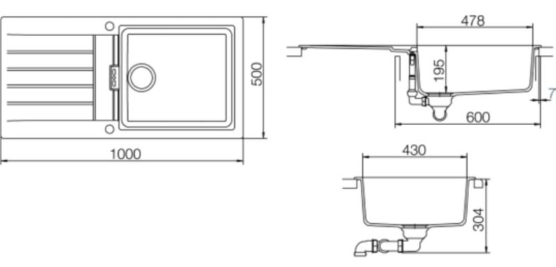 NEW - Egmont 1000-10 Sink, Alpina Carousel 2