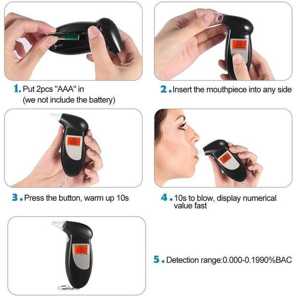Breathalysers Breathalyzer Portable Keychain Alcohol Tester For Driver Electroni Carousel 5
