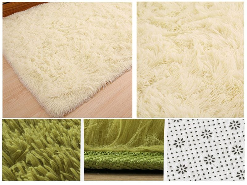 Beige Ultra Soft Area Rugs Fluffy Carpets Bedroom Kids Shaggy Floor Nursery Mats Carousel 3