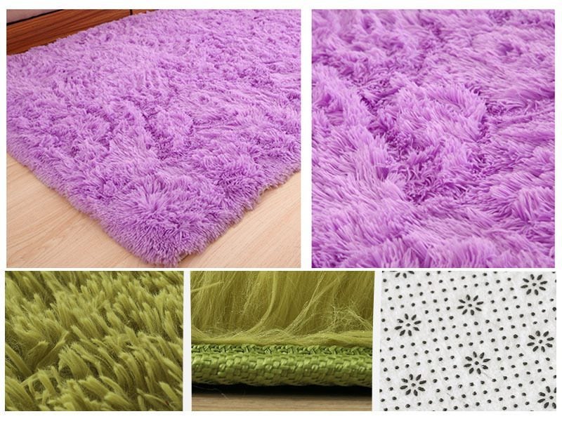 BROWN Ultra Soft Area Rugs Fluffy Carpets Bedroom Kids Shaggy Floor Nursery Mats Carousel 3