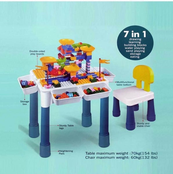 Multifunctional kids Building Blocks Activity table Carousel 1