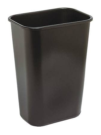 GRAINGER Trash Can, Rectangle, 10 gal., Blk 4PGN8 Carousel 1