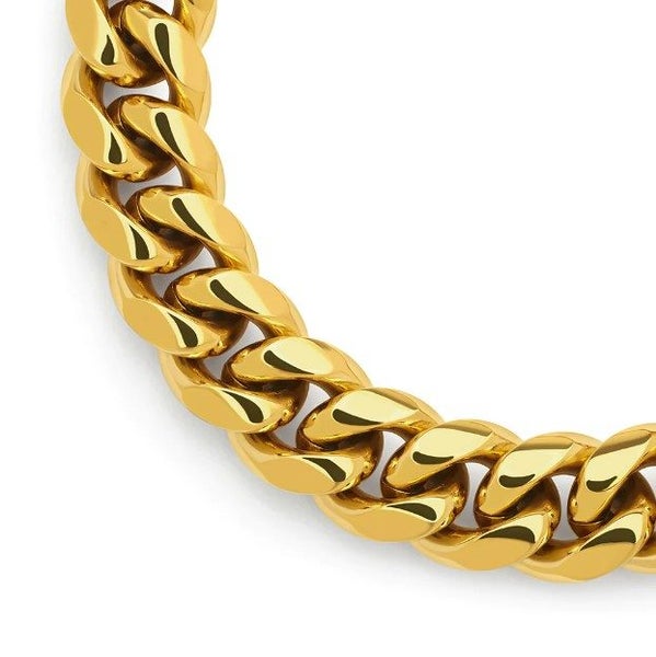 Men's Titanium Steel Cuban Curb Link Chain Bracelet in 18K Gold - LOW RESERVE!62863232069507112