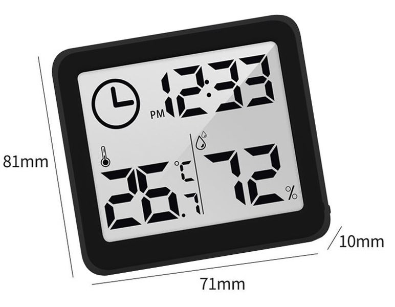 Multiultifunctional - Temperature & Humidity Monitor (Black) Carousel 2