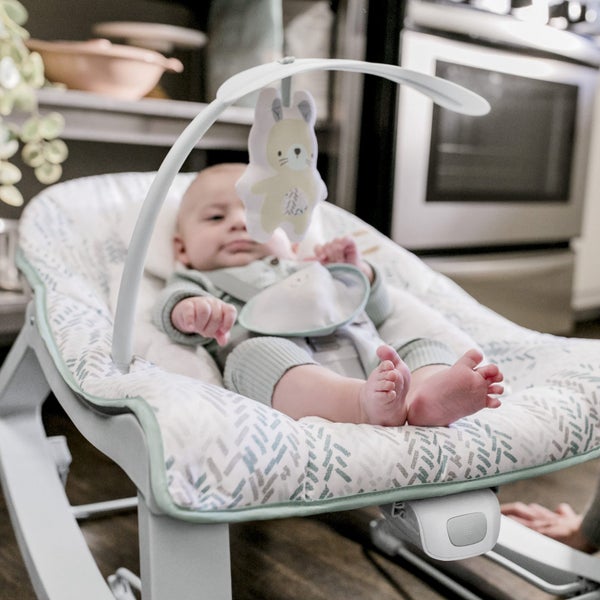 Ingenuity Keep Cozy 3-in-1 Grow With Me Bounce & Rock Seat - Spruce Carousel 5