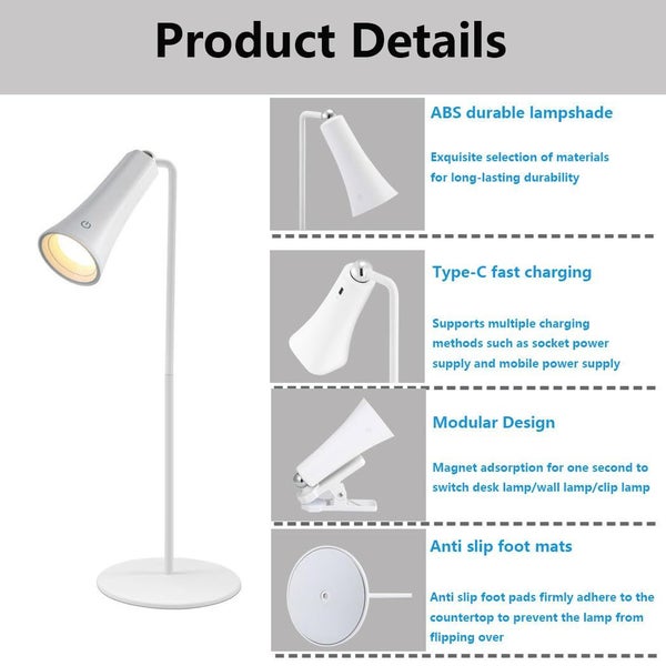 Multifunctional Desk Lamp LED 4-in-1 Table Lamp Clamp Light Emergency Lamp Carousel 2